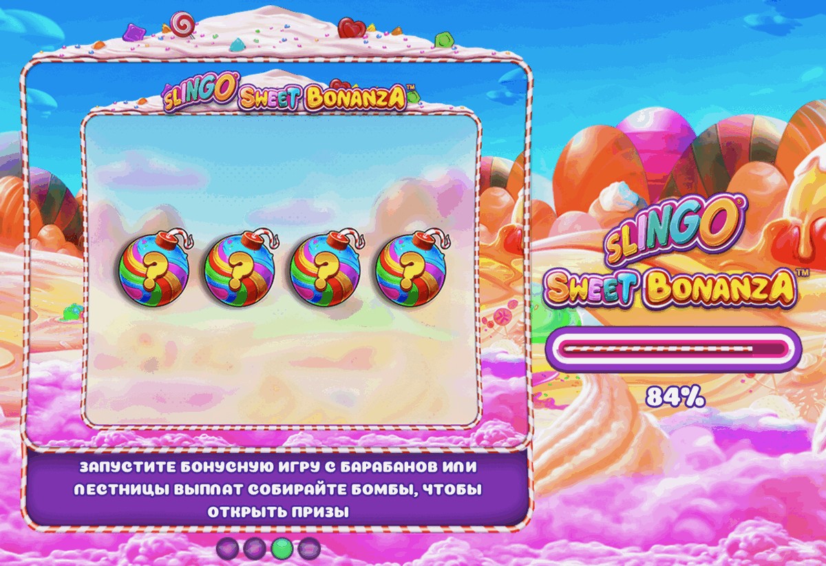 Приветственный экран игры Sweet Bonanza Slingo